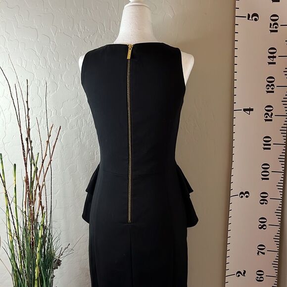 MICHAEL Kors sleeveless black dress peplum style with exposed back zipper. Sz 00 - Picture 4 of 12